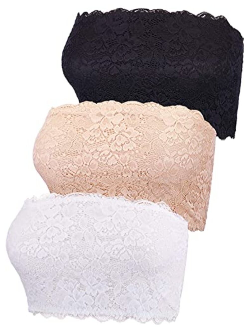 Lace Strapless Bandeau Bra Tube Top Seamless Wireless No Padded